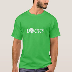 Lucky green white Clover shamrock St. Patrick's T-Shirt
