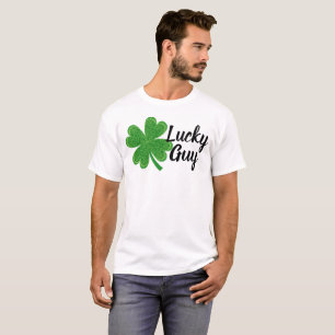 Lucky Guy 4 Leaf Clover St. Patrick's Day Green T-Shirt