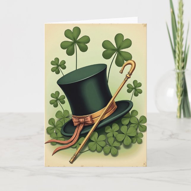 Lucky Hat St Patricks Day Card (Front)