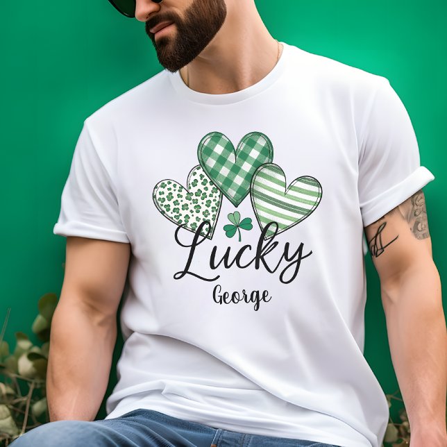 Lucky Hearts: Custom St. Patrick's Day Men’s T-Shirt (Lucky Hearts: Custom St. Patrick's Day Men’s T-Shirt)