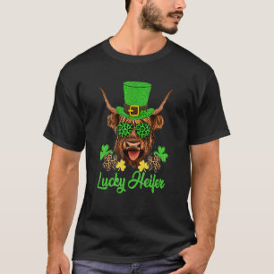Lucky Heifer Happy St Patricks Day Funny Leopard C T-Shirt