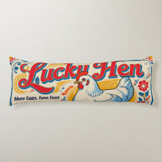 Lucky Hen Retro Feed Sack Design Body Cushion
