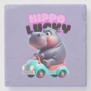Lucky Hippo Stone Coaster