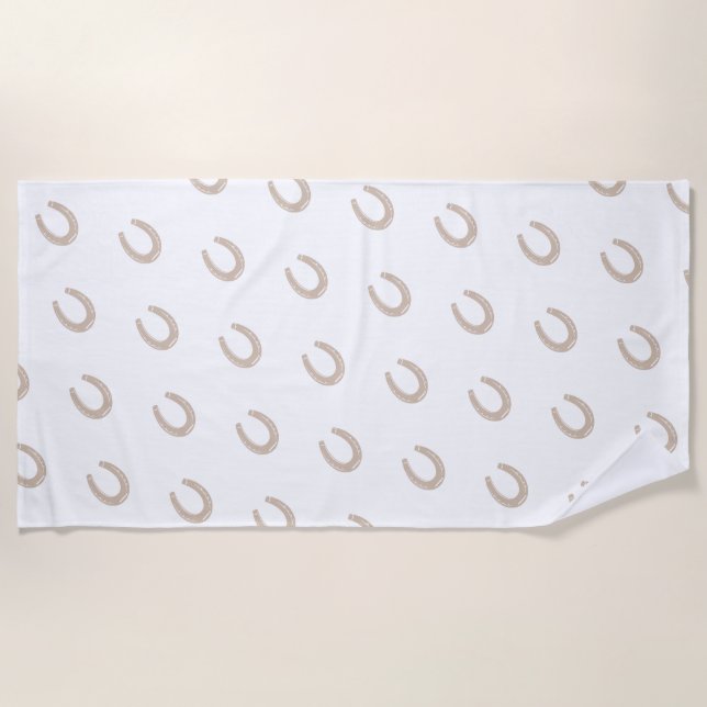 Lucky Horse Shoe Beach Towel (Front)