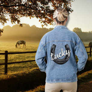 Lucky Horse Shoe  Denim Jacket