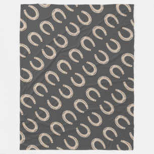 Lucky Horse Shoe Fleece Blanket