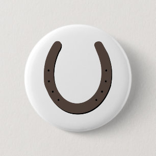 Lucky Horseshoe 6 Cm Round Badge