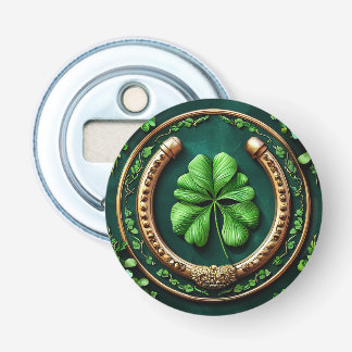Lucky Horseshoe and Clover Design Bottle Opener