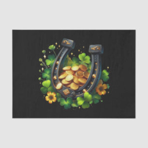 Lucky Horseshoe and Gold Coins Tissue Paper