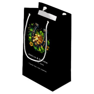 Lucky Horseshoe and Gold Coins Wedding Small Gift Bag