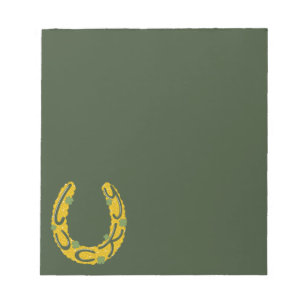 Lucky Horseshoe Covered in Gold Coins and Clovers Notepad