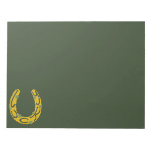 Lucky Horseshoe Covered in Gold Coins and Clovers Notepad