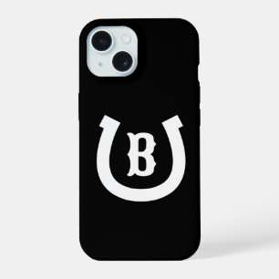 Lucky horseshoe equestrian logo custom monogram iPhone 15 case