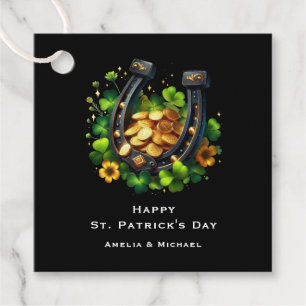 Lucky Horseshoe Gold Coins and Clover Favour Tags