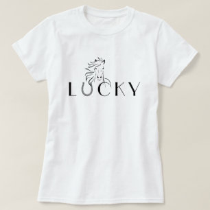 Lucky Horseshoe Horse Equestrian Rider T-Shirt