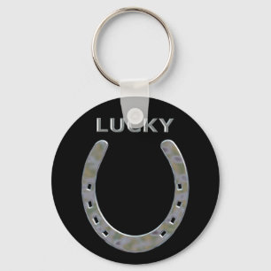 Lucky Horseshoe in Silver Key Ring