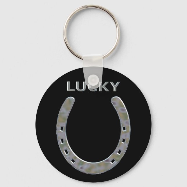 Lucky Horseshoe in Silver Key Ring (Front)