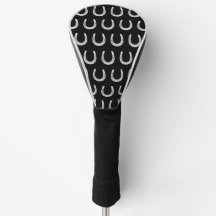 Lucky Horseshoe Pattern Black Golf Driver Cover