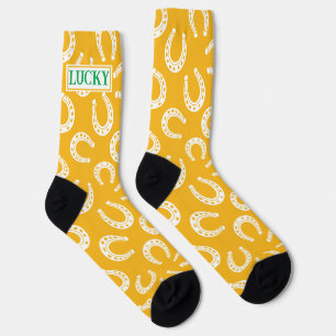 Lucky Horseshoe Pattern St Patrick's Day Socks