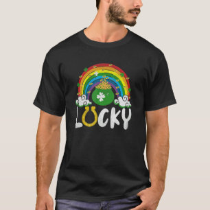 Lucky Horseshoe Rainbow Funny St. Patrick' Day T-Shirt