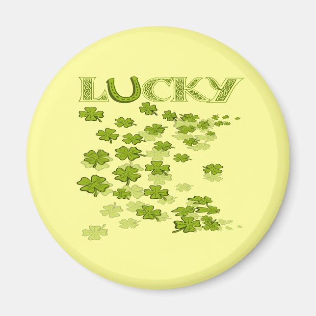 Lucky HorseShoe Shamrocks Magnet (Front)