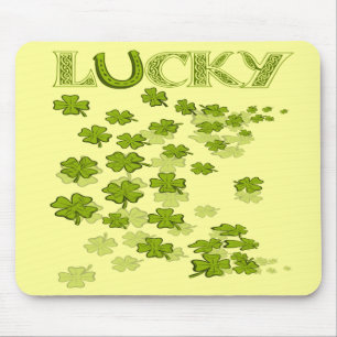 Lucky HorseShoe Shamrocks Mouse Mat