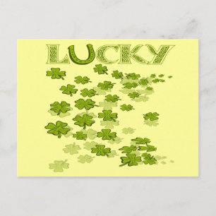 Lucky HorseShoe Shamrocks Postcard