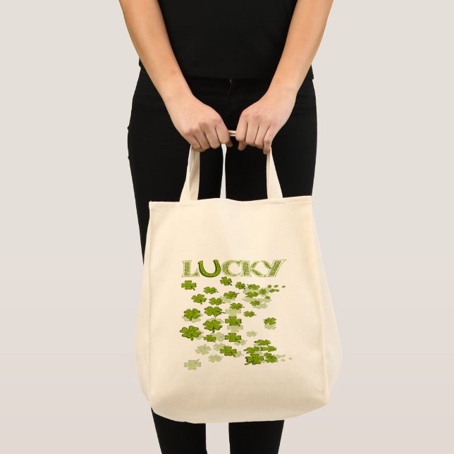 Lucky HorseShoe Shamrocks Tote Bag (Front (Product))