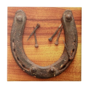Lucky Horseshoe with Nails Tile
