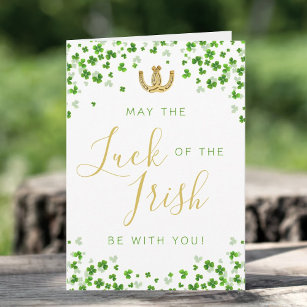 Lucky Horseshoes & Irish Clover St. Patrick's Day Card