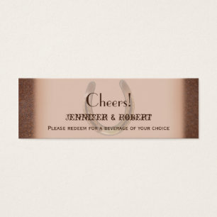 Lucky Horseshoes on Brown Wedding Drink Tickets