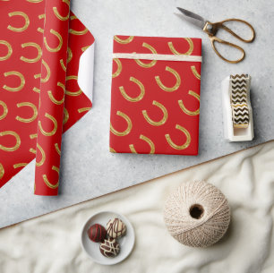 Lucky horseshoes  wrapping paper
