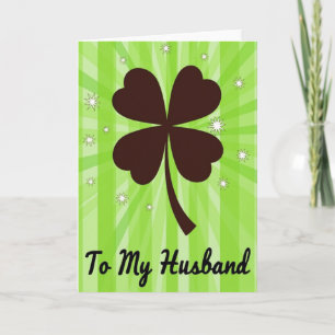 Lucky Husband Four Leaf Clover Card