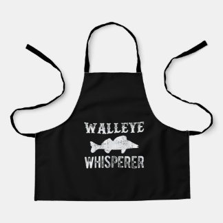 Lucky Ice Fishing Walleye Whisperer Fisherman Apron