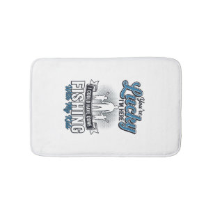 Lucky Im Here Family Fishing Vintage Shirt Design Bath Mat