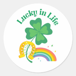 Lucky in Life  St Patricks Day Sticker