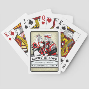 Lucky in Love Black Red & White Playing Cards