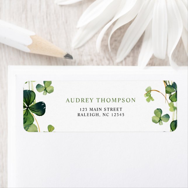 Lucky in Love Bridal Shower Green Return Address (Insitu)