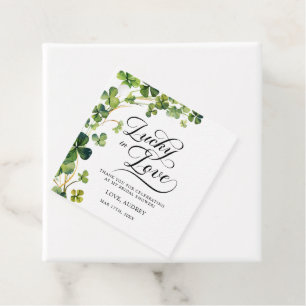 Lucky in Love Bridal Shower Green Shamrock  Favour Tags