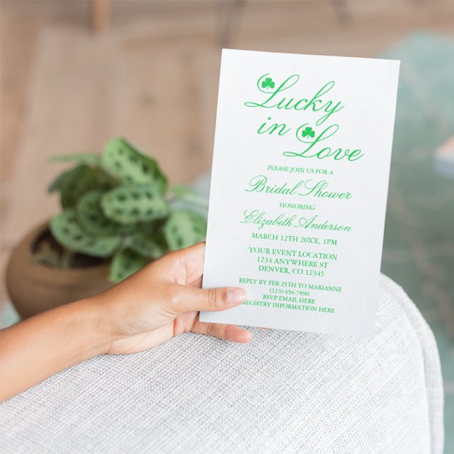 Lucky In Love Bridal Shower Invitation (Creator Uploaded)