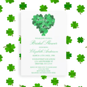 Lucky In Love Bridal Shower Invitation
