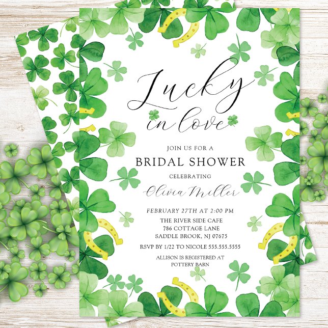 Lucky In Love Bridal Shower Invitation (Creator Uploaded)