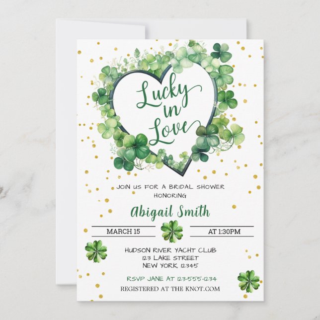 LUCKY IN LOVE BRIDAL SHOWER Invitation (Front)