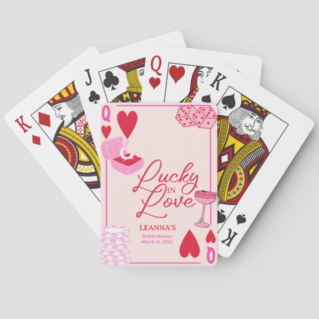 Lucky in Love, Bridal Shower, Lucky,  Playing Cards (Back)