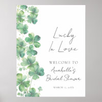 Lucky In Love Bridal Shower Welcome Sign