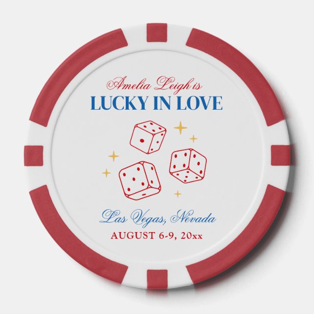Lucky In Love Casino Bachelorette Weekend Poker Chips (Front)