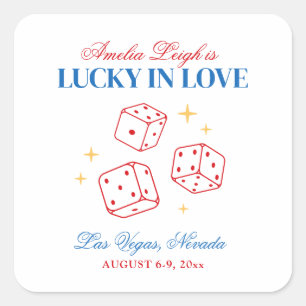 Lucky In Love Casino Bachelorette Weekend Square Sticker
