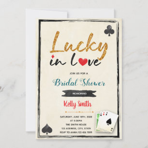 Lucky in love casino bridal shower invitation 
