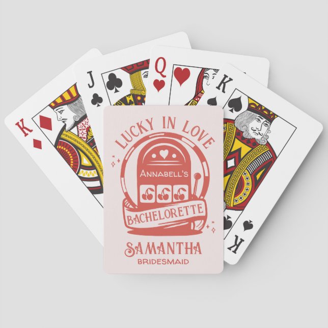 Lucky in Love Casino Hand Drawn Vegas Bachelorette Playing Cards (Back)
