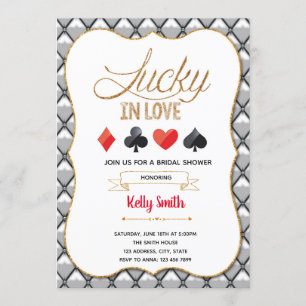 Lucky in love casino theme invitation